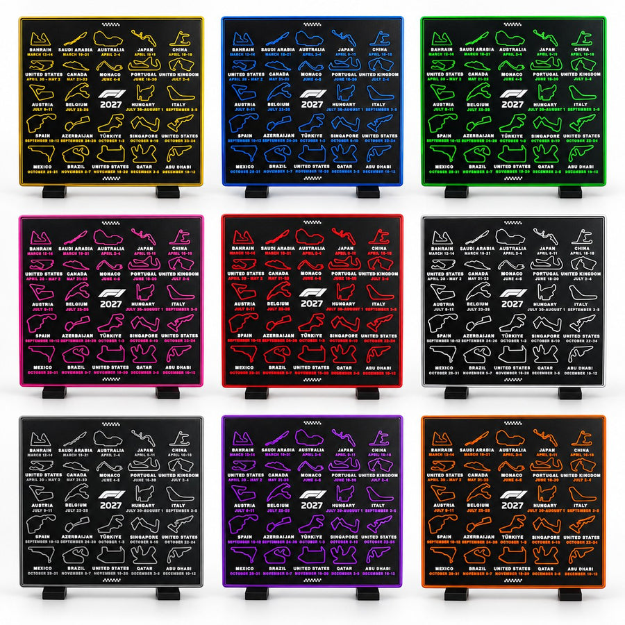 The race calendar in all 9 colours