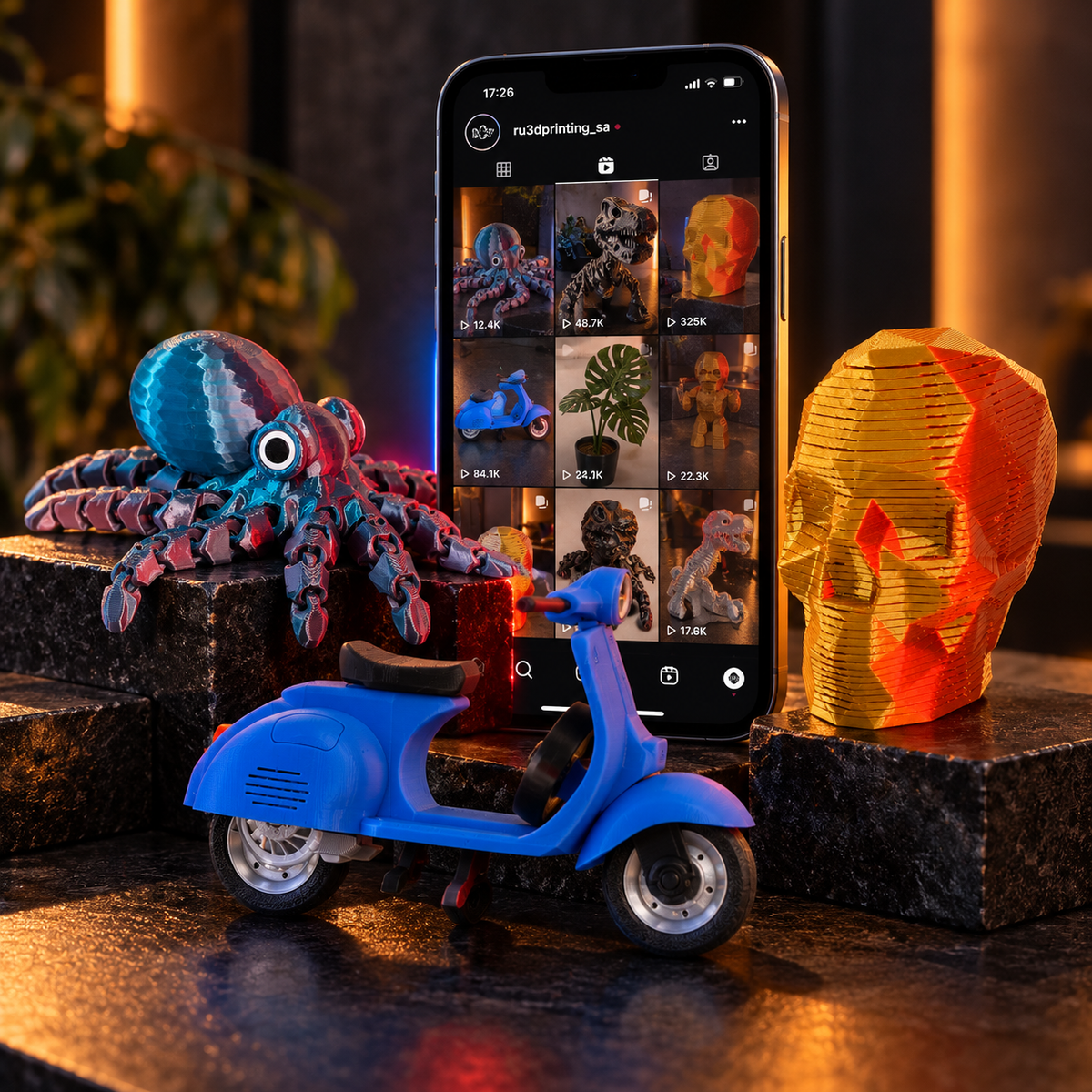 RU3D Just Posted collection featuring recently shared 3D printed products from Instagram and TikTok