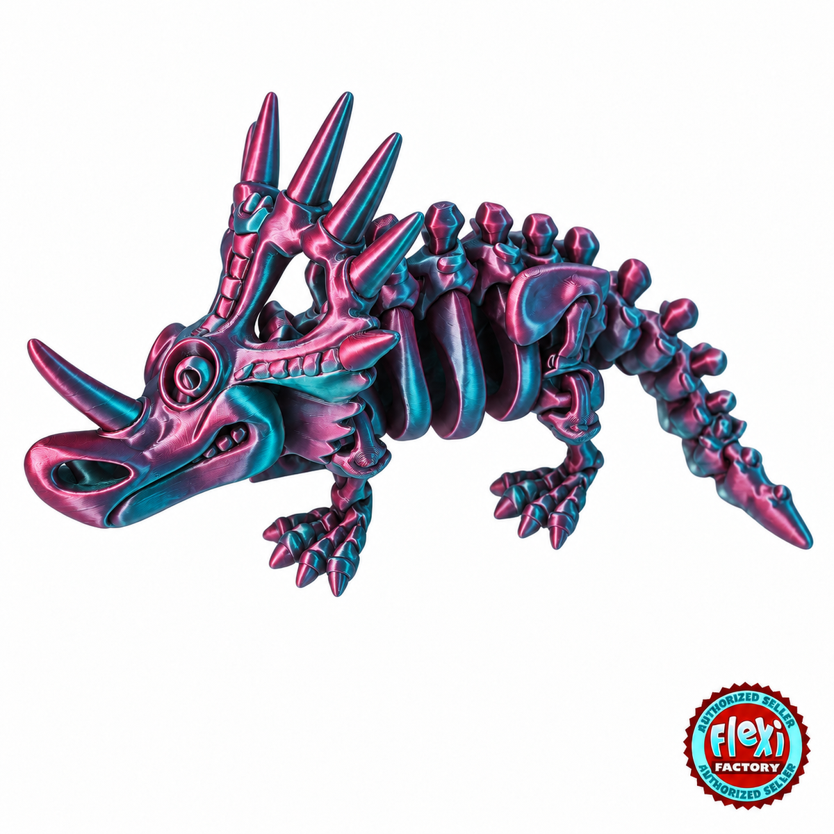 Styracosaurus 3D Printed in Dual-Colour Silk Filament