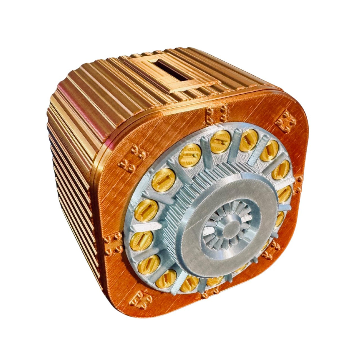 Annoying gift vault money box with screws 3D printed by RU3D