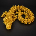 Articulated rose dragon with detailed floral body and flexible segmented tail on a dark charcoal studio background.