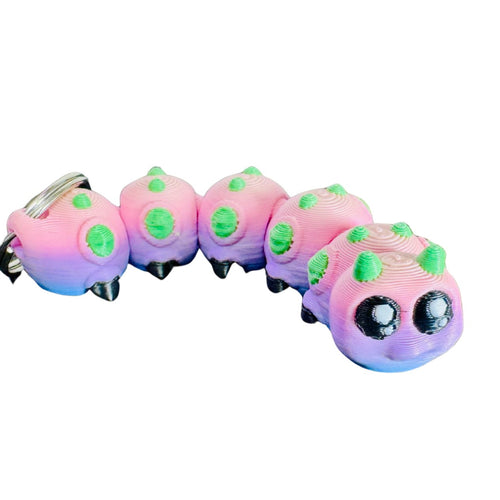 Caterpillar flexi keychain 3D printed by RU3D