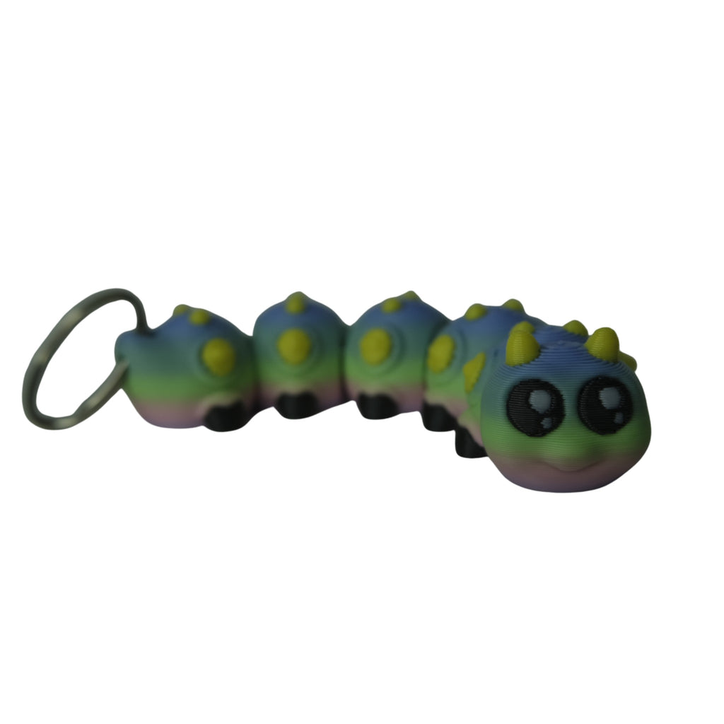 Caterpillar Keychain 3D printed by RU3D – side view
