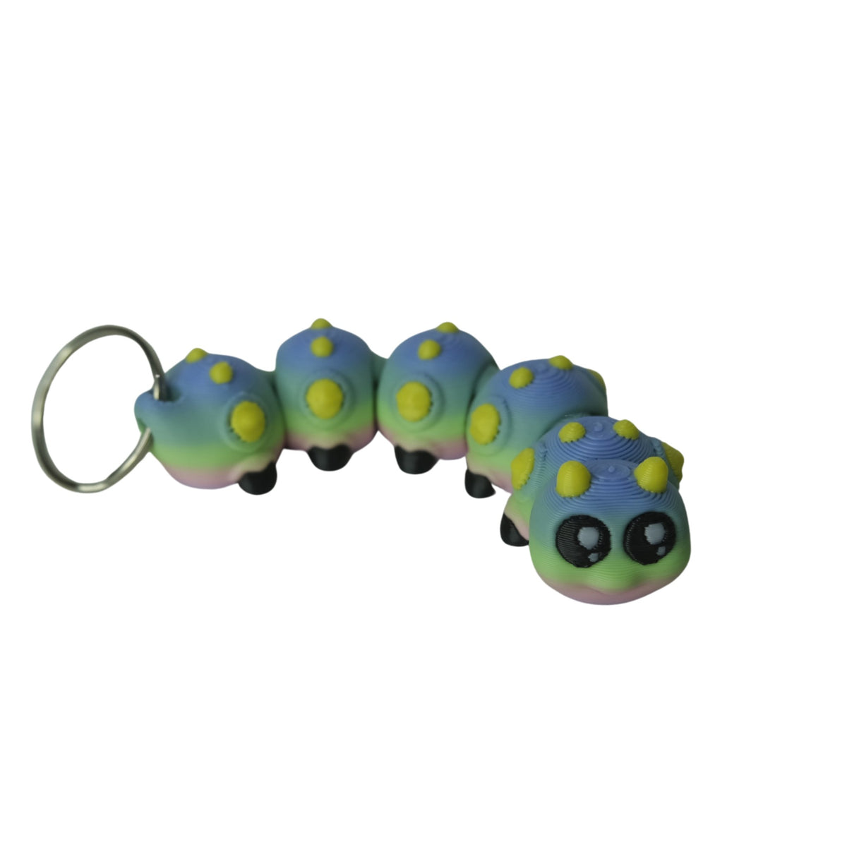 Caterpillar Keychain 3D printed by RU3D – with keyring