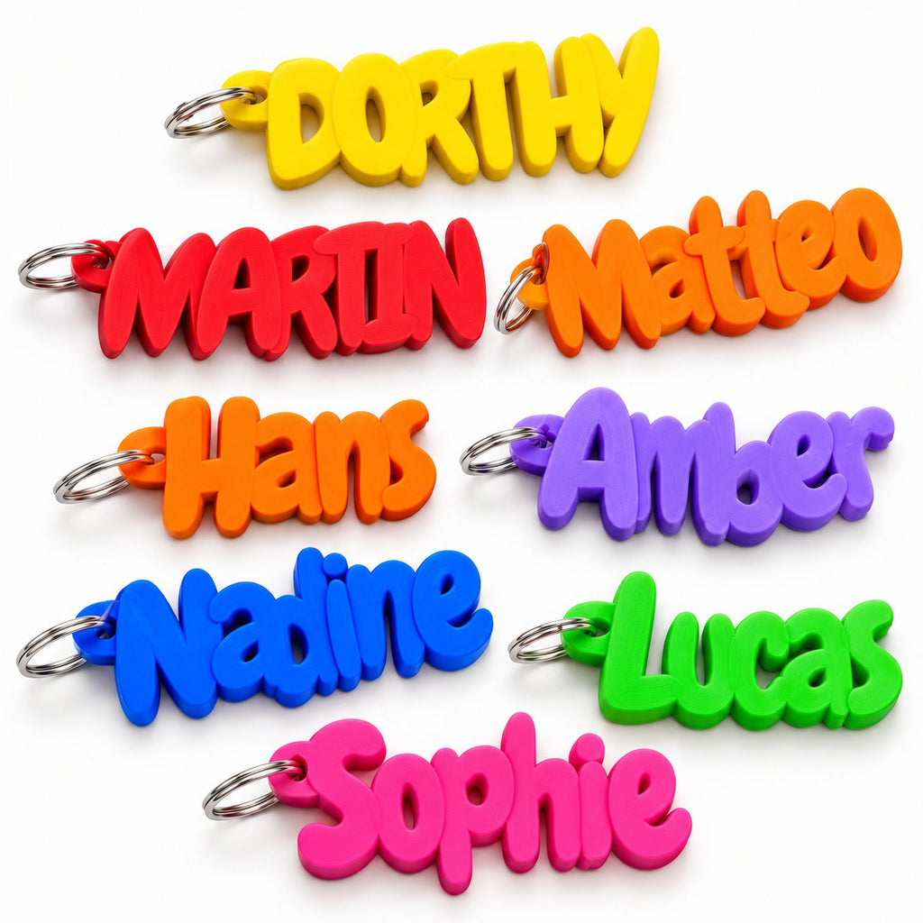 Custom 3D printed name keychain by RU3D