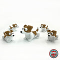 Cute Jack Russell terrier keychain, 3D printed by RU3D – group of jack russells. White with brown patches.