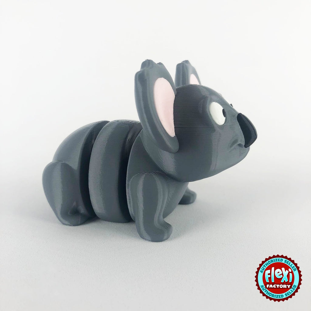 Cute koala keychain, 3D printed by RU3D – side view facing right. Grey with pink ears.