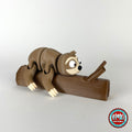 Cute sloth keychain, 3D printed by RU3D – hugging branch facing right. Brown with cream face hugging a branch.