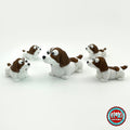 Cute springer spaniel keychain, 3D printed by RU3D – group of springer spaniels. Liver brown and white.