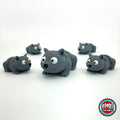 Cute wombat keychain, 3D printed by RU3D – group of wombats. Charcoal grey.