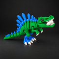 Standing flexible dinosaur figure in multicolour filament