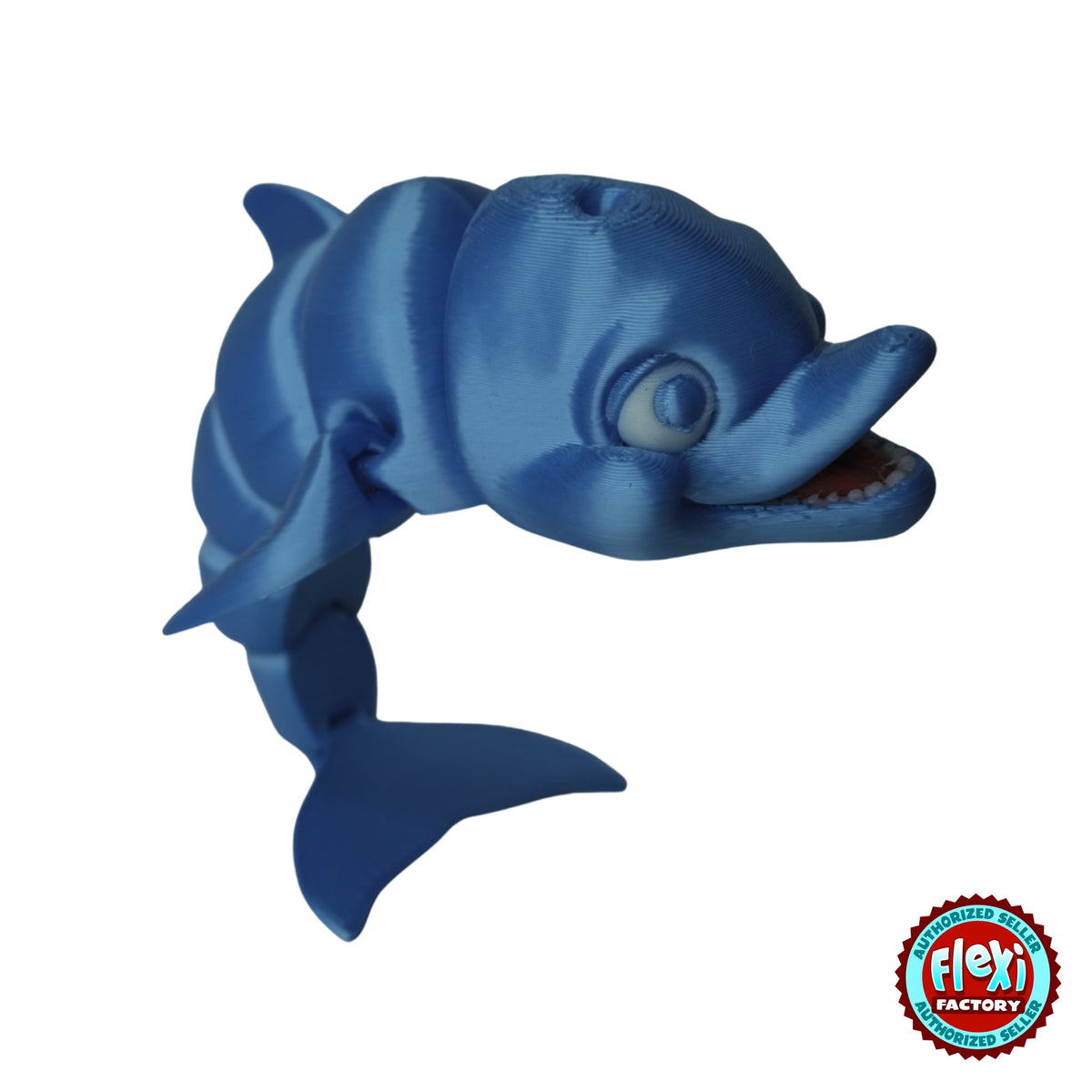 Flexible Dolphin 3D printed by RU3D – blue silk