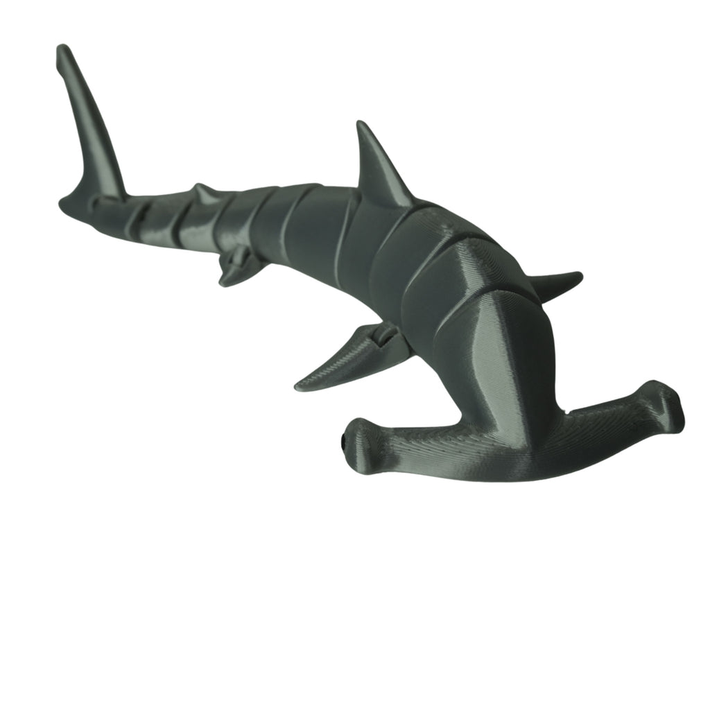 Flexible Hammerhead Shark 3D printed by RU3D – silver silk