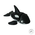 Flexible Orca 3D printed by RU3D – black and white