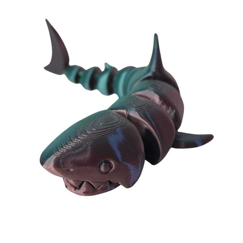Flexible Silk Shark with Opening Mouth 3D printed by RU3D – silk mouth open