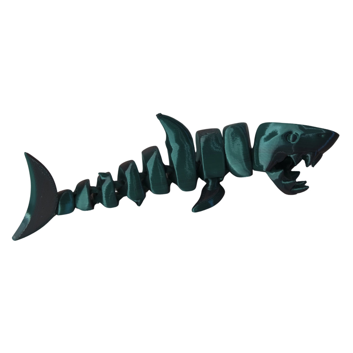 Flexible Silk Shark with Opening Mouth 3D printed by RU3D – silk side view