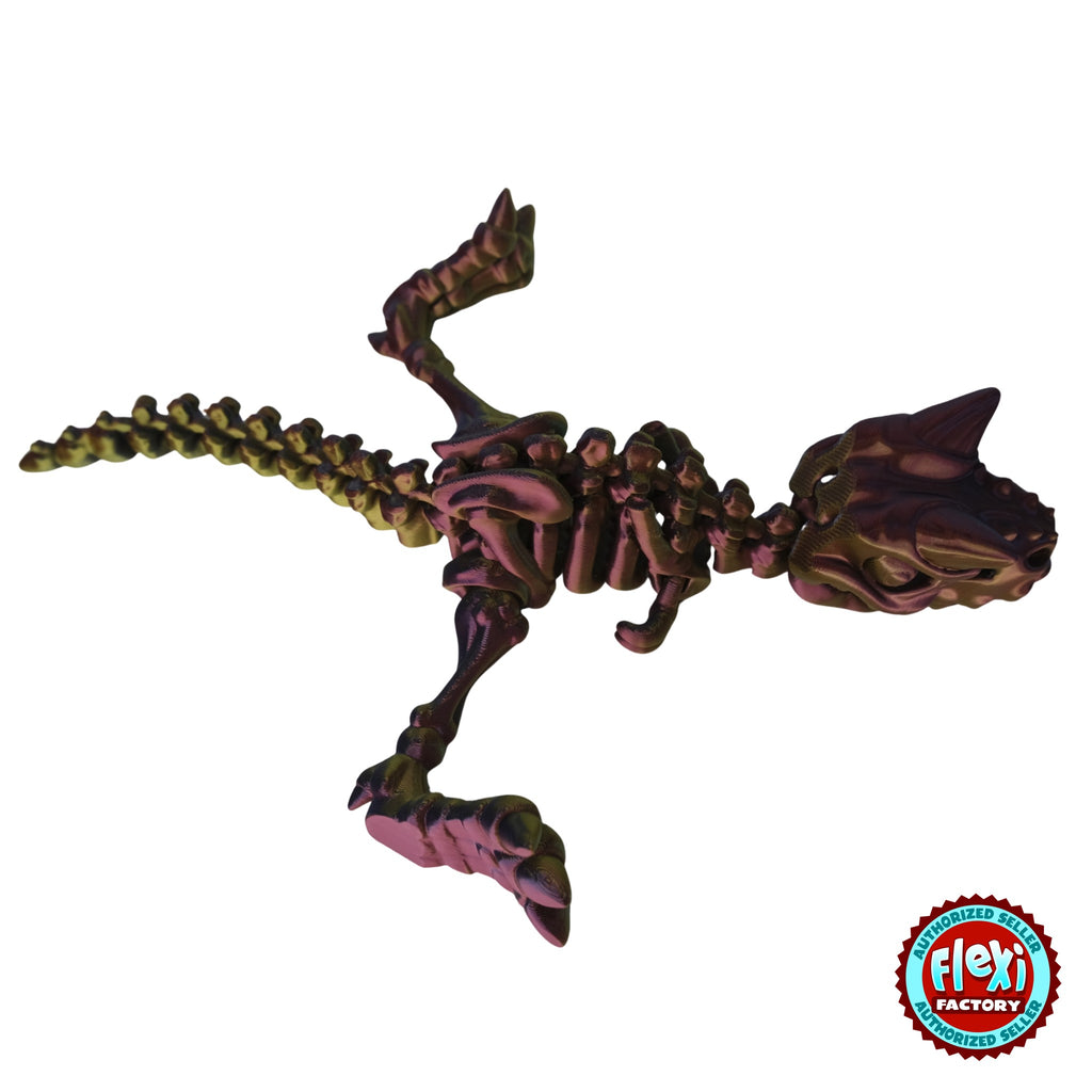 Flexible Skeleton Carnotaurus 3D printed by RU3D – top view