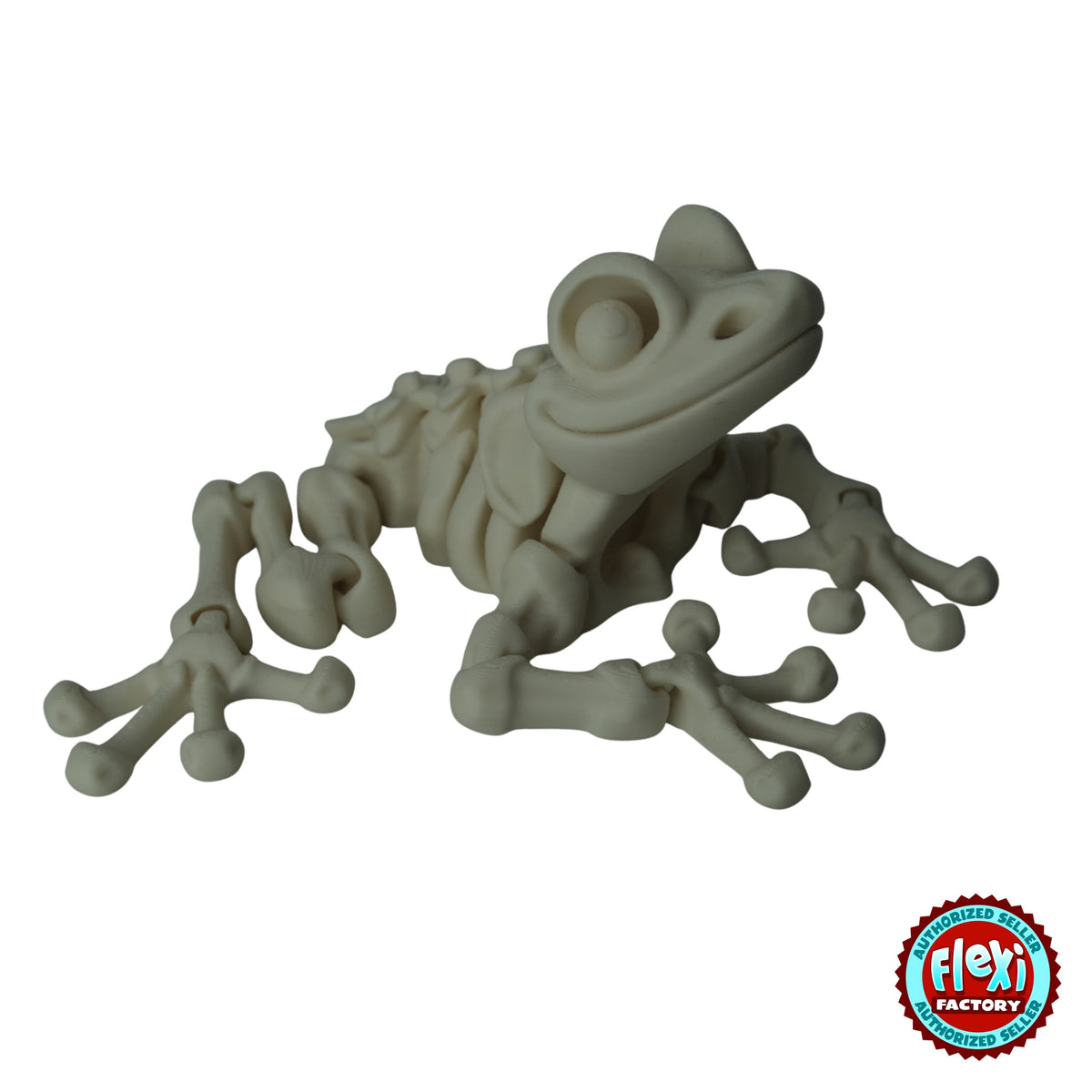 Flexible Skeleton Frog 3D printed by RU3D – bone white