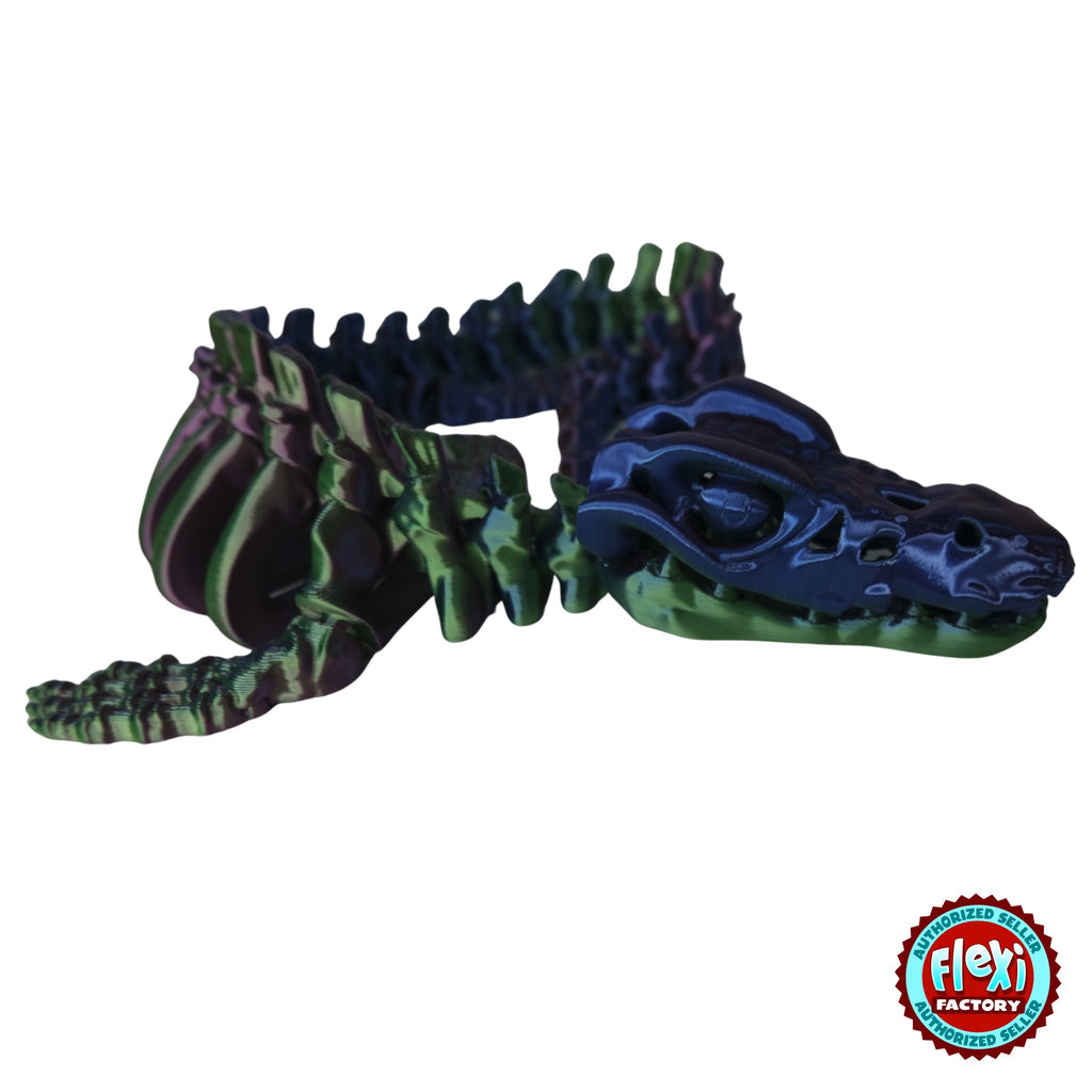 Flexible Skeleton Mosasaurus 3D printed by RU3D – side view