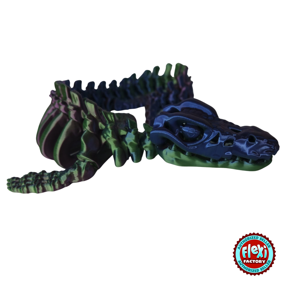 Flexible Skeleton Mosasaurus 3D printed by RU3D – side view