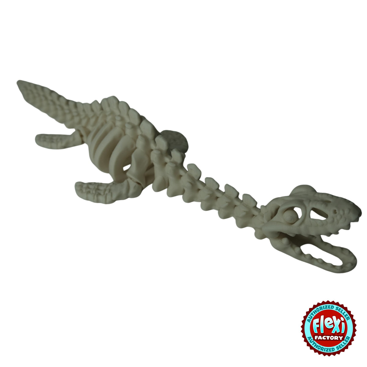 Flexible Skeleton Plesiosaurus 3D printed by RU3D – bone white