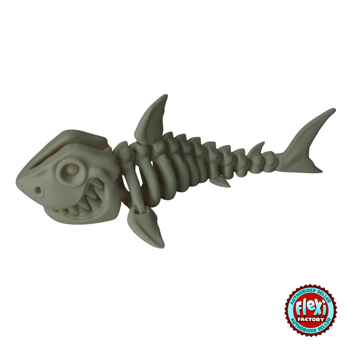 Flexible Skeleton Shark 3D printed by RU3D – bone white