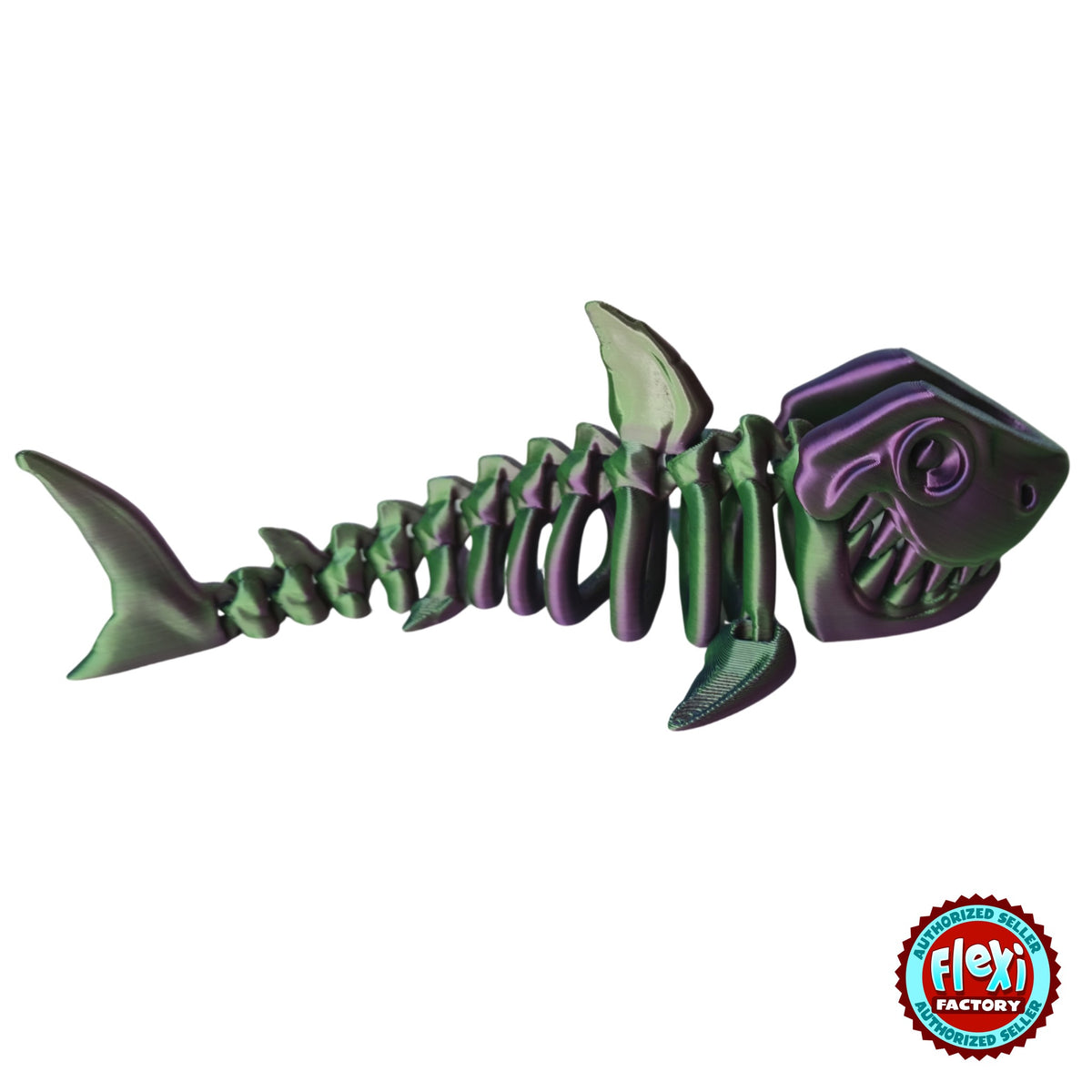 Flexible Skeleton Shark 3D printed by RU3D – dual colour silk