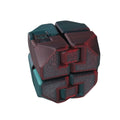 Infinity Cube with Cut-Off Corners 3D printed by RU3D – red and teal silk