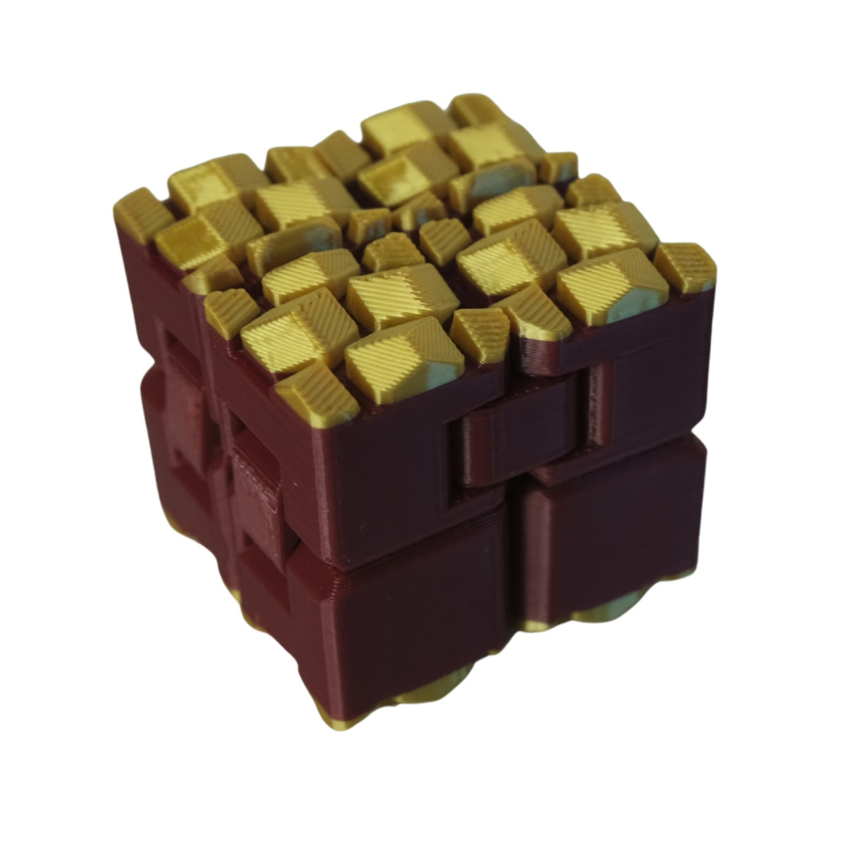 Mosaic Infinity Cube 3D printed by RU3D – golden red