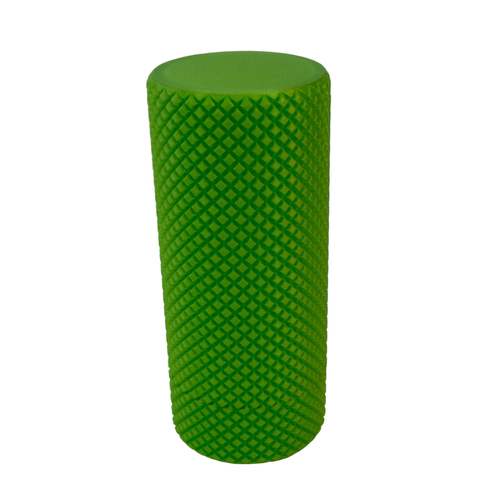 Green textured cylinder beside a green spiral insert.
