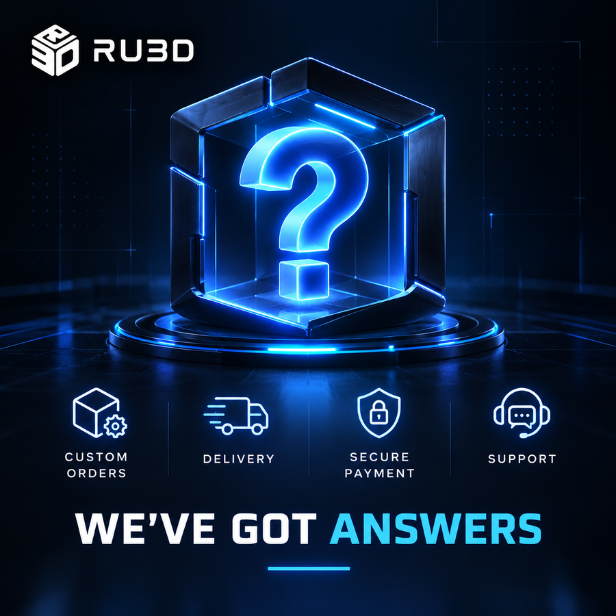 RU3D frequently asked questions – custom orders, delivery, secure payment and support