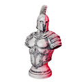 Spartan warrior bust in armour, resin 3D printed and hand-painted with a weathered stone finish by RU3D – front view