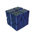 Spiral Collapsible Cube 3D printed by RU3D – blue silk