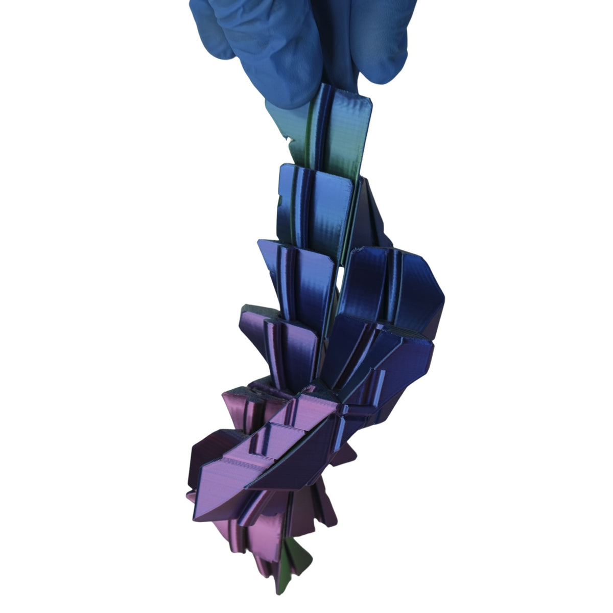 Spiral Collapsible Cube 3D printed by RU3D – collapsed twist