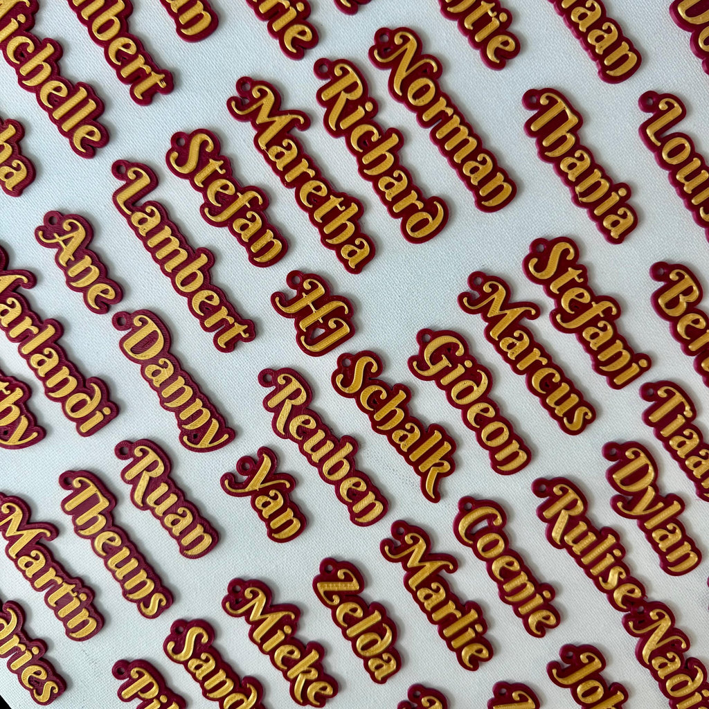 Personalised wedding guest name keychains 3D printed by RU3D – photo 3