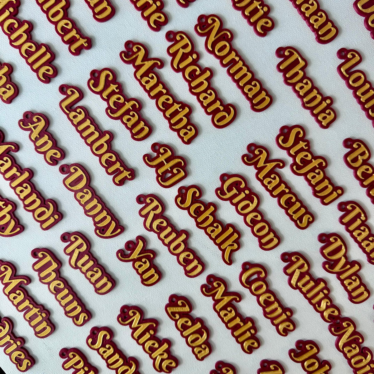 Personalised wedding guest name keychains 3D printed by RU3D – photo 3
